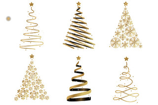 金色创意圣诞树圣诞节矢量素材